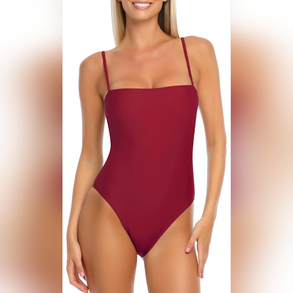 NWT RELLECIGA Retro One Piece Swimsuit High Cut Backless Bathing Suit (Size: L)
